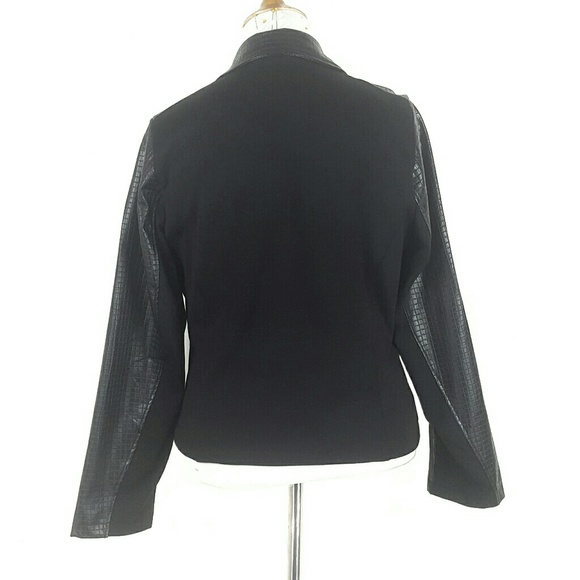 NWT Plus Size Faux Leather & Knit Moto Jacket - Picture 6 of 7